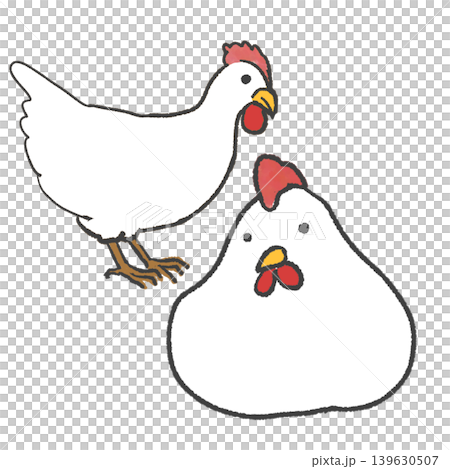ニワトリの雌鶏のシンプルなイラスト ニワトリの雌鶏のシンプルなイラスト 139630507