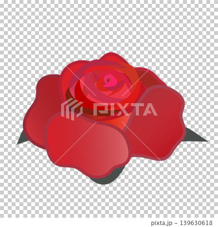 一朵紅色玫瑰花例證 一朵紅色玫瑰花例證 139630618