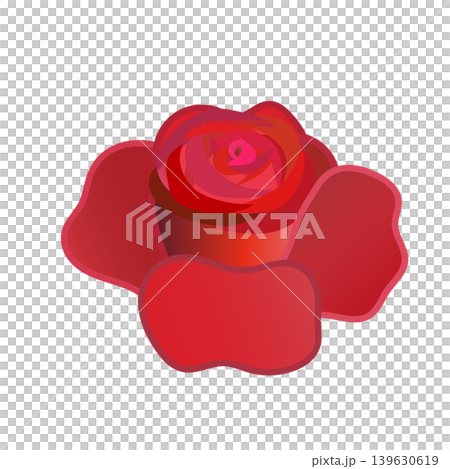 一朵紅色玫瑰花例證 一朵紅色玫瑰花例證 139630619