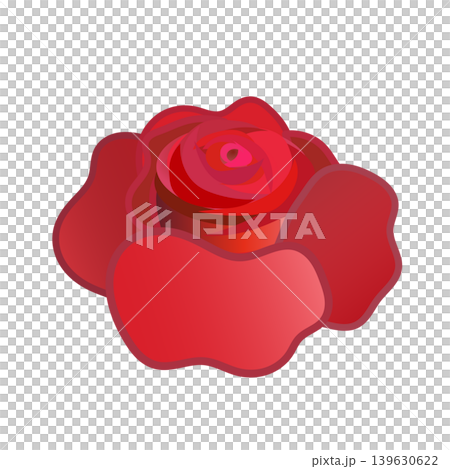 一朵紅色玫瑰花例證 139630622