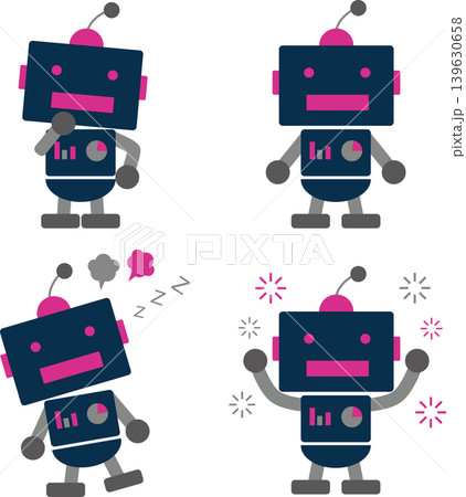 サイバーセキュリティ・高度AI解析ロボット:専門性と強固なシステムを象徴するダークトーンのポーズ集 サイバーセキュリティ・高度AI解析ロボット:専門性と強固なシステムを象徴するダークトーンのポーズ集 139630658