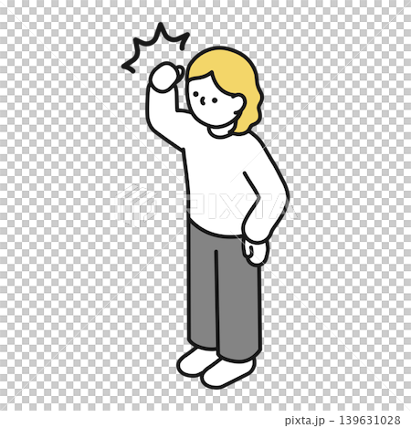 等距插圖：女性擺出肌肉姿勢 139631028