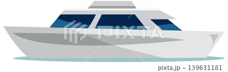 Modern White Luxury Yacht Vector Illustration on White Background Modern White Luxury Yacht Vector Illustration on White Background 139631181