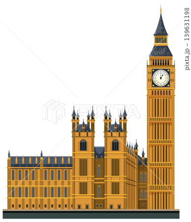 Vector Illustration of the Palace of Westminster and Big Ben Clock Tower Vector Illustration of the Palace of Westminster and Big Ben Clock Tower 139631198