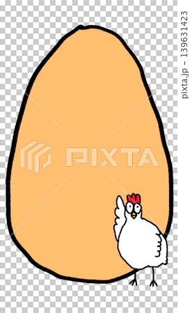 シュールな白ニワトリの手描きイラスト(透過PNG) シュールな白ニワトリの手描きイラスト(透過PNG) 139631423
