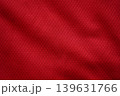 Close up of red football jersey sports clothing fabric texture. 139631766
