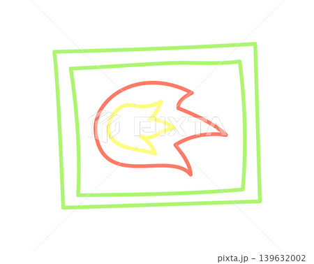 Hand drawn matchbox silhouette icon in color and line style. Matchbox as symbol of camp adventure and fire, outdoor trip element travel doodle for camp or adventure themes. 139632002