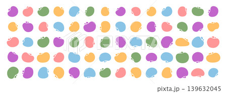 Set of smooth colorful abstract blob shape with flat organic round form. Fluid solid collection of simple curves and bright elements, modern minimal style for trendy background or creative pattern. 139632045