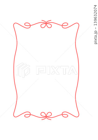 Whimsical red frame with curly line. Romantic rectangle border as simple wedding decor. Cute bow doodle outline suits valentine card and social media post background, vintage invite or minimalist Whimsical red frame with curly line. Romantic rectangle border as simple wedding decor. Cute bow doodle outline suits valentine card and social media post background, vintage invite or minimalist 139632074