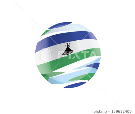 The Lesotho flag in an abstract sphere 139632400