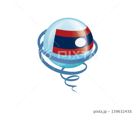 Stylish international icon showcasing Laos flag within reflective globe design Stylish international icon showcasing Laos flag within reflective globe design 139632438