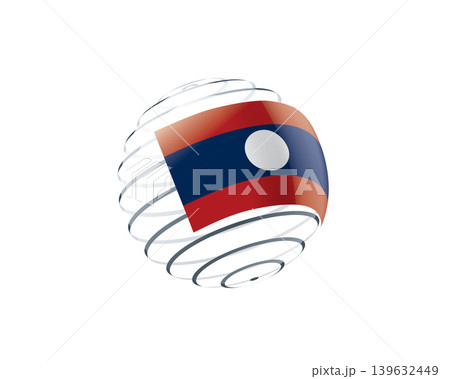 Laos flag on an abstract globe Laos flag on an abstract globe 139632449