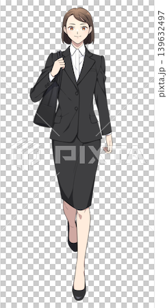 職業婦女行走的插圖（穿著裙裝） 139632497