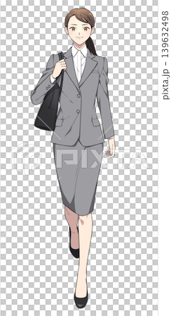 職業婦女行走的插圖（穿著裙裝） 139632498
