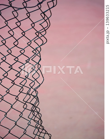 weathered old iron fence wire 139633215