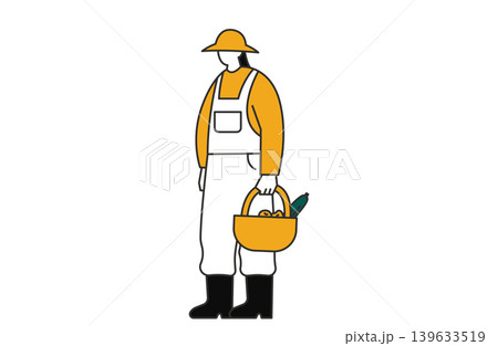野菜の入ったカゴを持つ女性 野菜の入ったカゴを持つ女性 139633519
