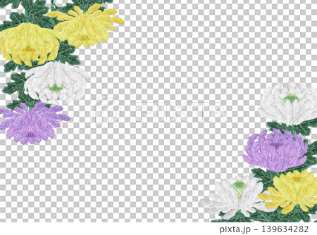【菊花花框】手工刺繡插畫材料 139634282