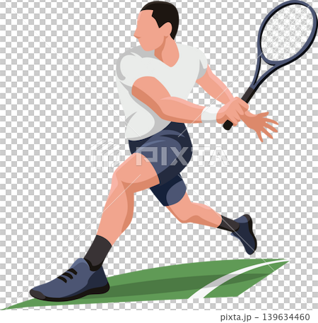 Male tennis player stock vector illustration Male tennis player stock vector illustration 139634460