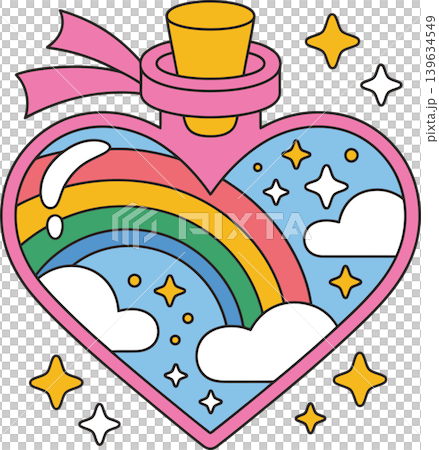 heart, rainbow, clouds 139634549