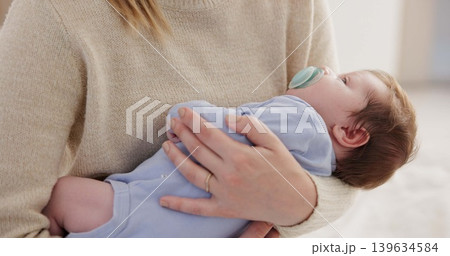 Mother, relax baby and nap with love, care and support for newborn in nursery with sleep. Young child, mom and family with youth and childcare with bonding and maternity in home with infant and calm Mother, relax baby and nap with love, care and support for newborn in nursery with sleep. Young child, mom and family with youth and childcare with bonding and maternity in home with infant and calm 139634584
