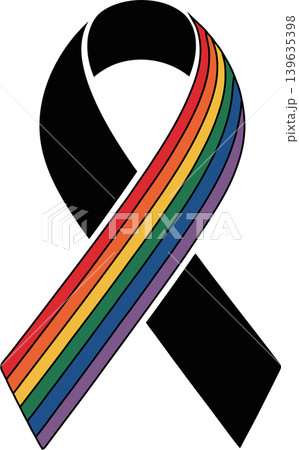 LGBTQ Rainbow Awareness Ribbon Illustration LGBTQ Rainbow Awareness Ribbon Illustration 139635398