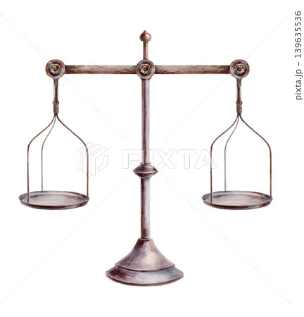 Apothecary scales watercolor illustration for herbal pharmacy. Antique balance for medicinal ingredients weighing, vintage pharmaceutical laboratory branding and organic medicine packaging design Apothecary scales watercolor illustration for herbal pharmacy. Antique balance for medicinal ingredients weighing, vintage pharmaceutical laboratory branding and organic medicine packaging design 139635536