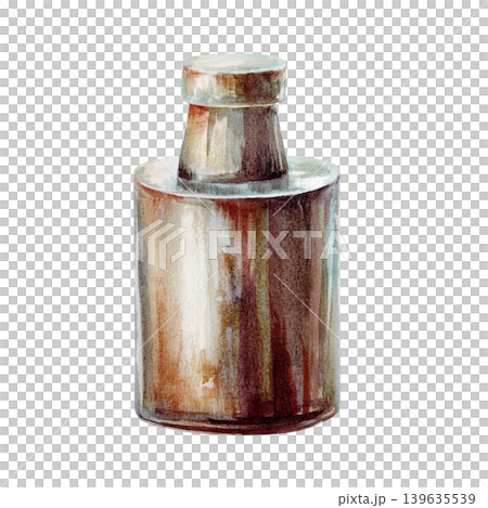 Apothecary weight watercolor illustration for herbal pharmacy. Antique metal mass for medicinal balance, vintage laboratory equipment branding and organic pharmaceutical packaging graphics Apothecary weight watercolor illustration for herbal pharmacy. Antique metal mass for medicinal balance, vintage laboratory equipment branding and organic pharmaceutical packaging graphics 139635539