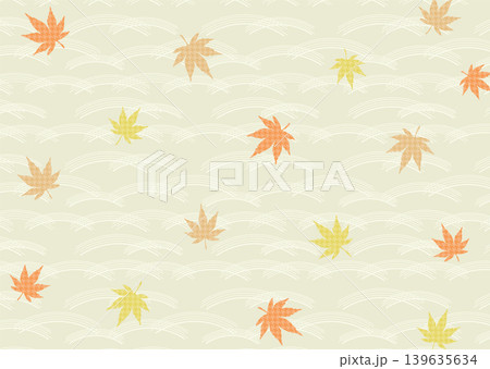 水面に浮かぶ紅葉の和風イメージ 秋イメージ 水面に浮かぶ紅葉の和風イメージ 秋イメージ 139635634