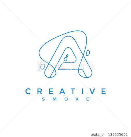 Minimalist of letter A smoke logo design vector inspiration Minimalist of letter A smoke logo design vector inspiration 139635691
