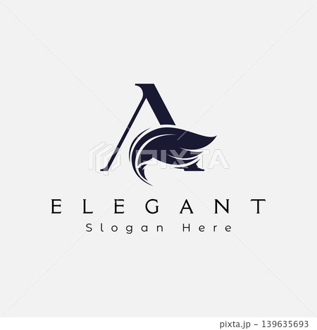 Elegant of letter A feather logo design vector inspiration 139635693