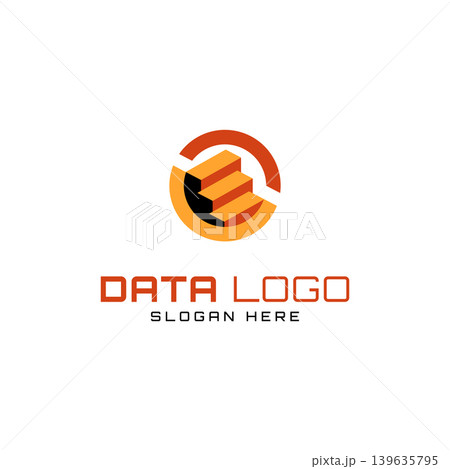 Vector geometric construction business up stair step logo design template 139635795