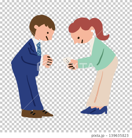名刺交換をするビジネスマンのイラスト 139635823