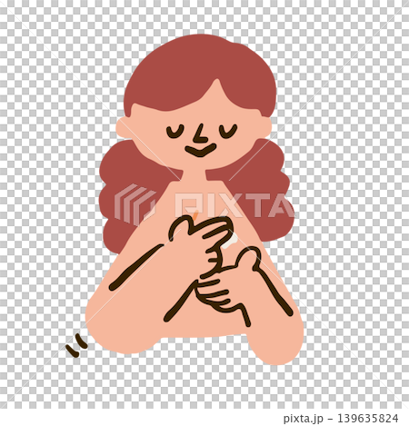 An illustration of a woman applying cream to her chest. 139635824