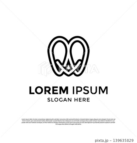 Vector minimalist of dental icon for dentistry logo design template Vector minimalist of dental icon for dentistry logo design template 139635829