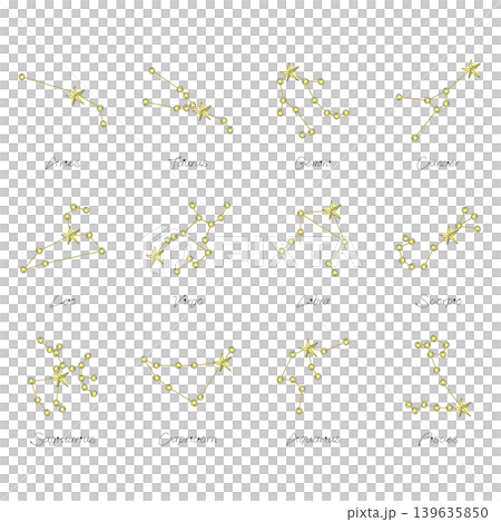 星の並びで結んだ黄道十二星座 139635850