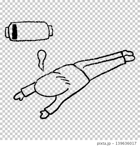 一幅手繪插圖，描繪了一位因電池耗盡而無法動彈的女子。 139636017