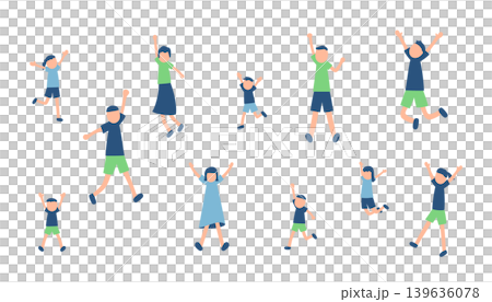 A set of illustrations of people enjoying themselves. A set of illustrations of people enjoying themselves. 139636078
