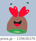 In love kiwi fruit sticker with big heart eyes for Valentines Day cartoon character, vector illustration 139636376