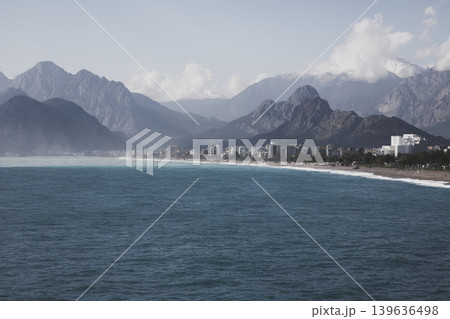 beautiful seascape and mountains from Antalya beautiful seascape and mountains from Antalya 139636498