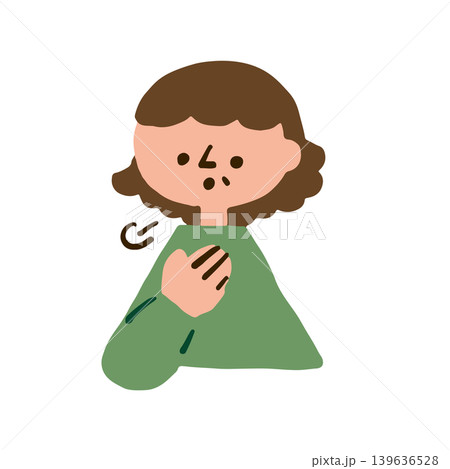 息が上がる高齢女性のイラスト 息が上がる高齢女性のイラスト 139636528