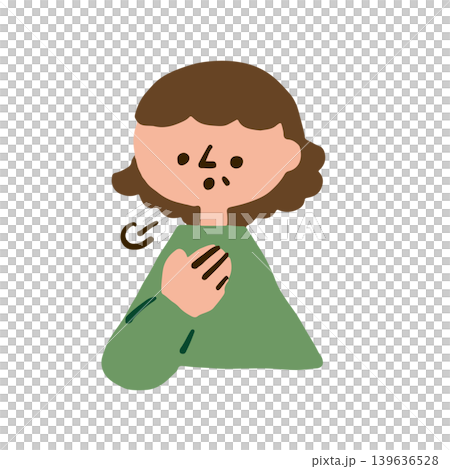 Illustration of an elderly woman out of breath Illustration of an elderly woman out of breath 139636528