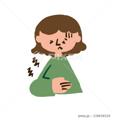 腹痛に苦しむ高齢女性のイラスト 腹痛に苦しむ高齢女性のイラスト 139636529