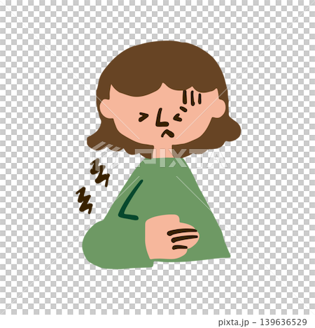 腹痛に苦しむ高齢女性のイラスト 腹痛に苦しむ高齢女性のイラスト 139636529