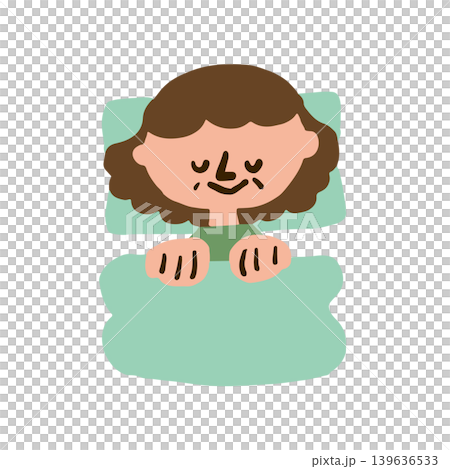 Illustration of an elderly woman sleeping Illustration of an elderly woman sleeping 139636533
