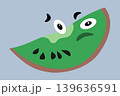 Skeptical kiwi fruit sticker with suspicious face cartoon character, vector illustration 139636591