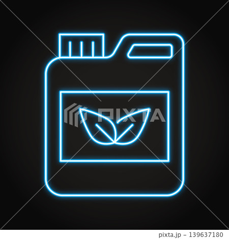 Bottle with liquid fertilizer neon icon Bottle with liquid fertilizer neon icon 139637180