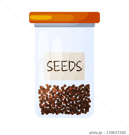 Glass Jar with Seeds and Orange Lid Clipart Glass Jar with Seeds and Orange Lid Clipart 139637200
