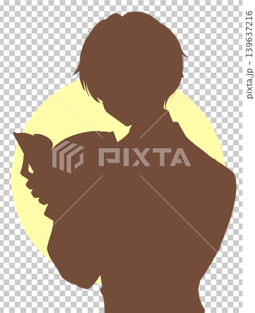 Boy reading silhouette small book 139637216