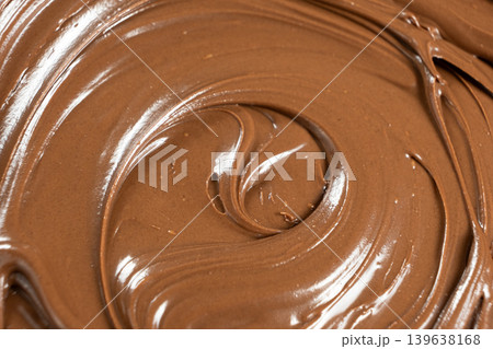 Creamy delicious chocolate melted cream texture background 139638168