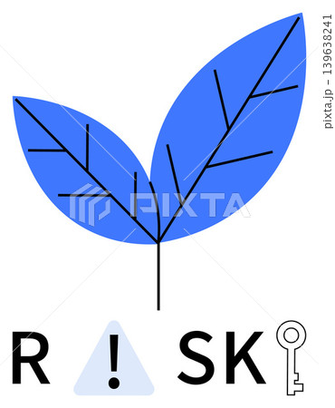 Environmental protection, financial risk, decision making, sustainability planning, eco-friendly concepts, innovative solutions. Blue leaves, risk text with key symbol and warning sign. Environmental Environmental protection, financial risk, decision making, sustainability planning, eco-friendly concepts, innovative solutions. Blue leaves, risk text with key symbol and warning sign. Environmental 139638241